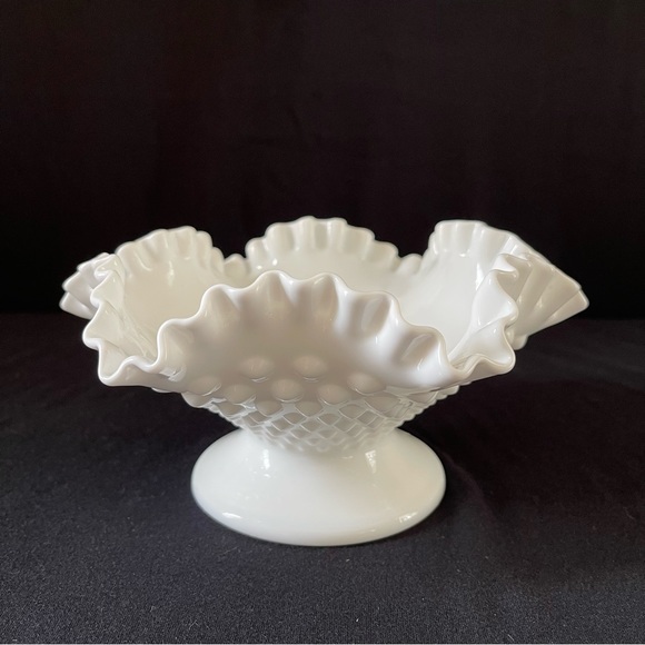 Compote - Fenton Hobnail Milk Glass - Vintage - Picture 2 of 9
